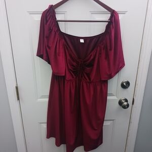 Elegant Burgundy Off-Shoulder Dress